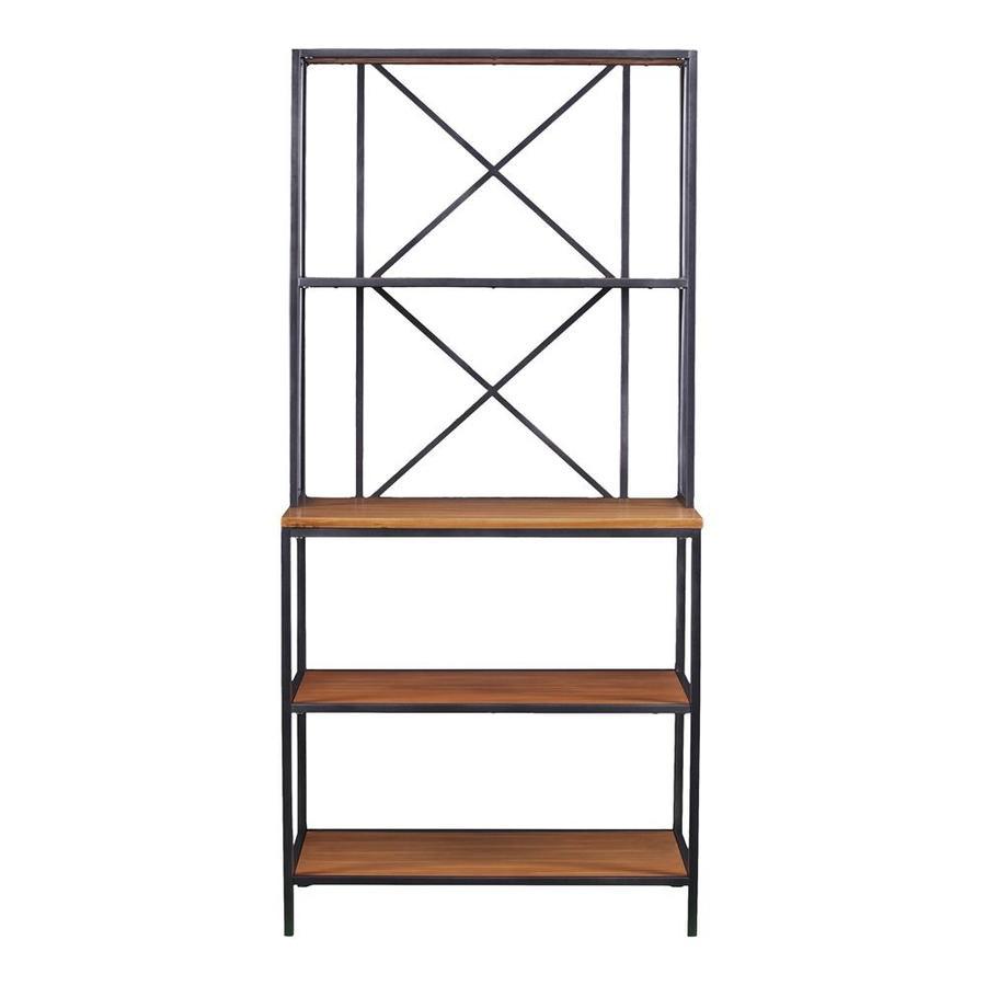 Boston Loft Furnishings Honey Pine Metal Bakers Rack
