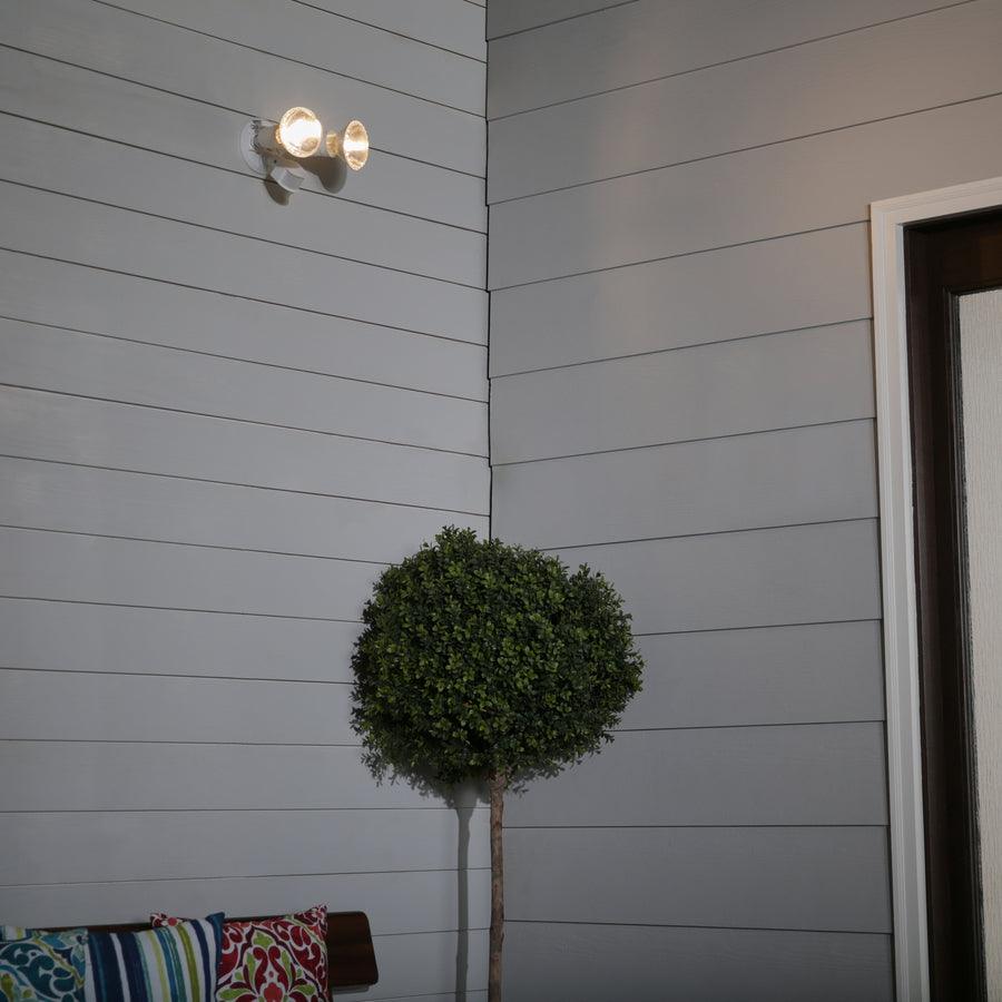 Utilitech 110-Degree White Hardwired Halogen Motion-Activated Flood Light with Timer