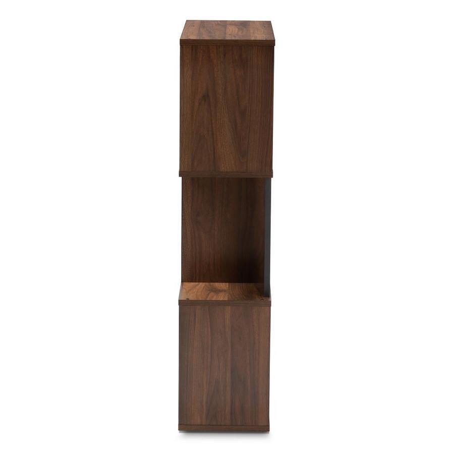 Baxton Studio Legende Walnut 3-Shelf Bookcase