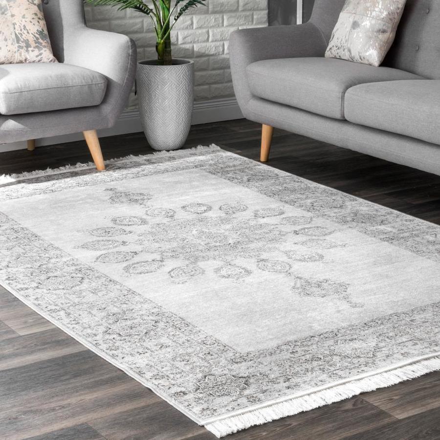 nuLOOM 2 x 8 Gray Indoor Medallion Vintage Runner