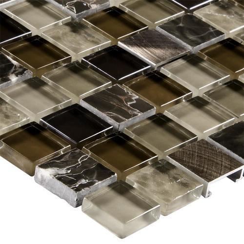 Elida Ceramica 6-in x 6-in Glass and Metal Uniform Squares Mosaic Tile Sample
