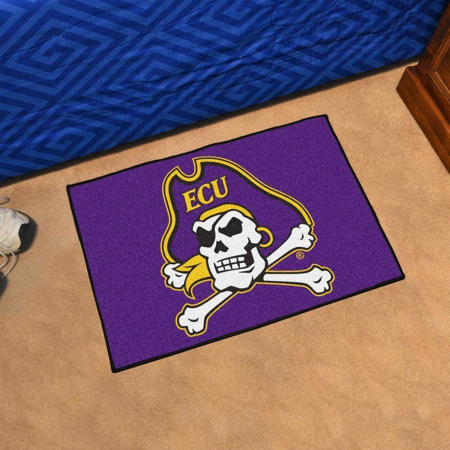 FANMATS East Carolina Pirates 1-1/2-ft x 2-1/2-ft Purple Rectangular Indoor Door Mat