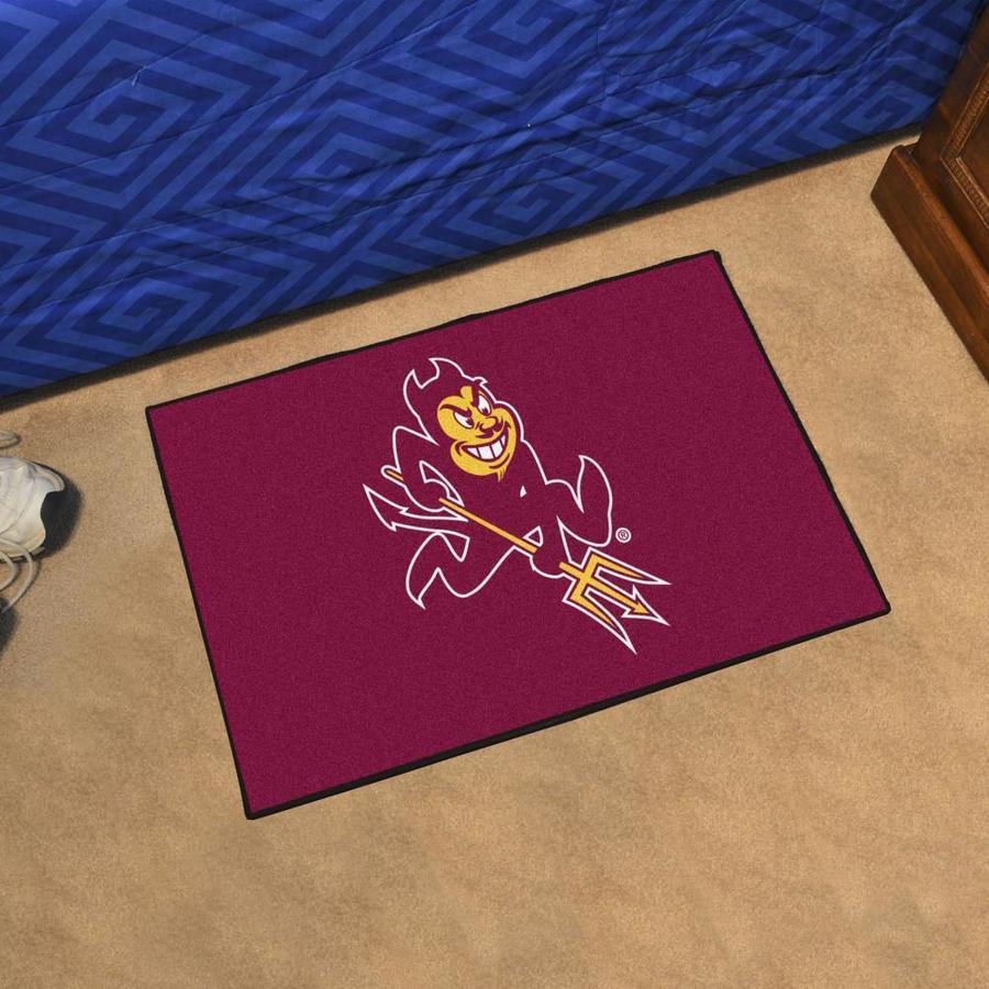 FANMATS Arizona State Sun Devils 1-1/2-ft x 2-1/2-ft Red Rectangular Indoor Door Mat