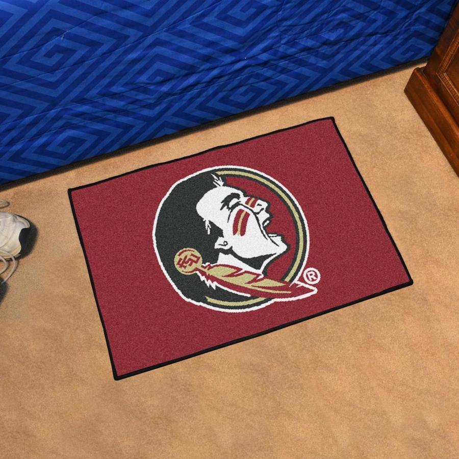 FANMATS Florida State Seminoles 1-1/2-ft x 2-1/2-ft Red Rectangular Indoor Door Mat