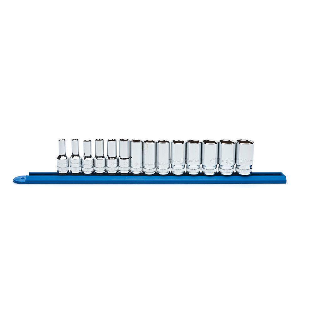 3/8 in. 6 Point Mid-Length Socket Set (14-Piece)