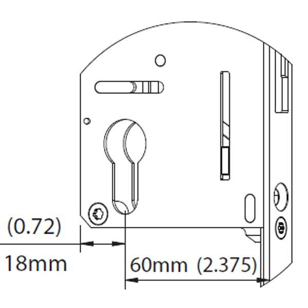 Hoppe Inactive Gear with Bottom Extension Shootbolt 2.375" Backset, 36" Handle Height