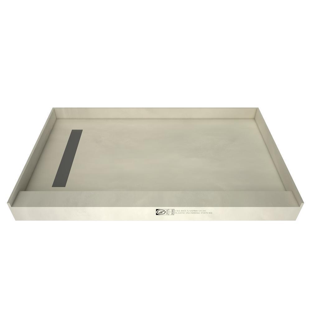 Redi Trench 34 in. x 60 in. Single Threshold Shower Base with Left Drain and Tileable Trench Grate