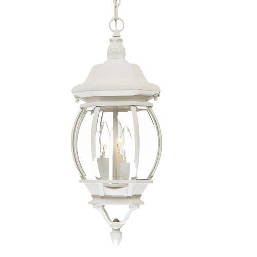 Acclaim Lighting Chateau Textured White Traditional Beveled Glass Lantern Pendant Light