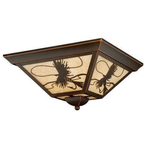 Cascadia Mayfly 14-in W Burnished Bronze Outdoor Flush Mount Light