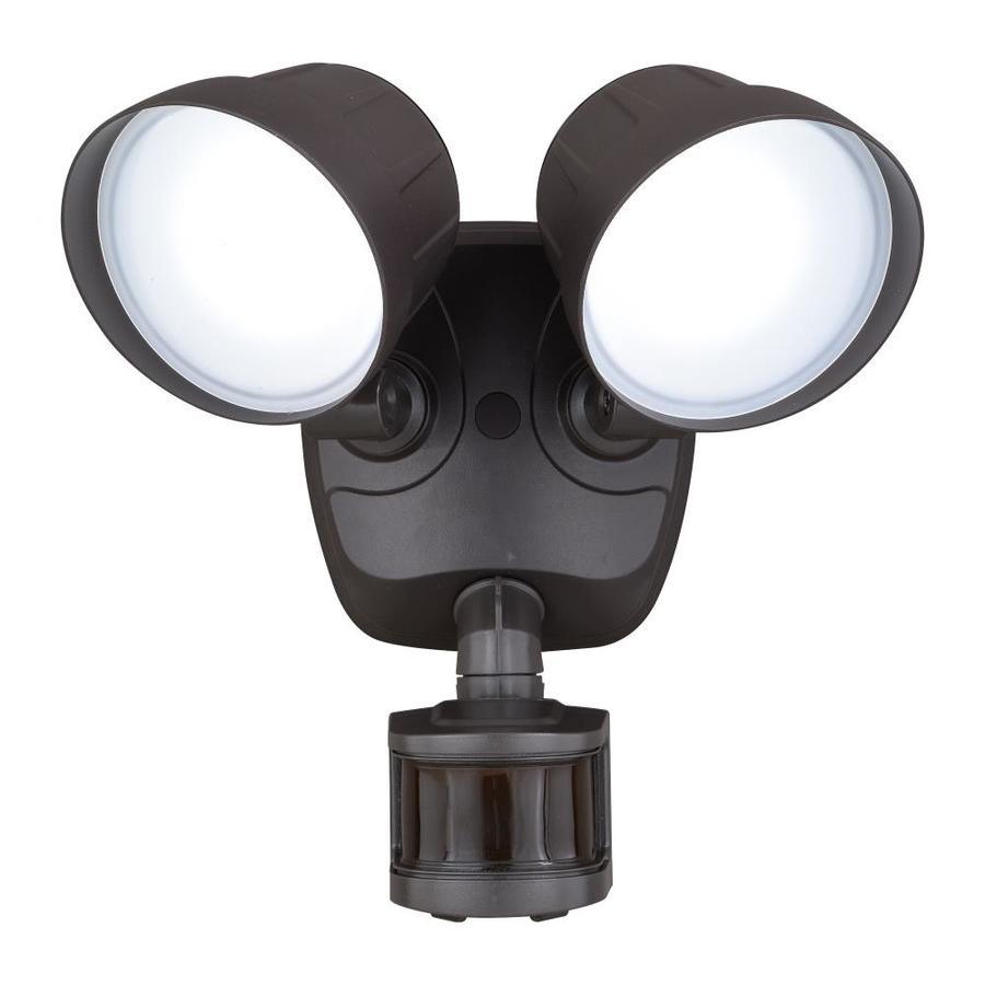 Cascadia 240-Degree 2400-Lumen Bronze Hardwired Integrated LED Motion-Activated Flood Light with Timer