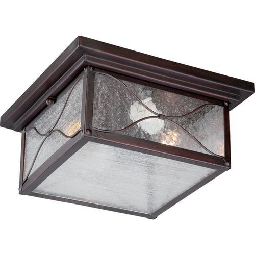 11.25-in W Classic Bronze Outdoor Flush Mount Light
