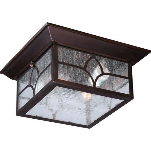 11.25-in W Claret Bronze Outdoor Flush Mount Light