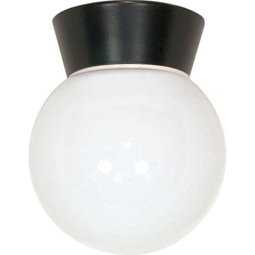 6-in W Black Outdoor Flush Mount Light