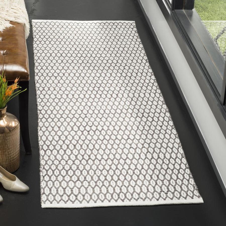 Safavieh Montauk Loch 2 x 7 Charcoal/Ivory Indoor Coastal Handcrafted Runner