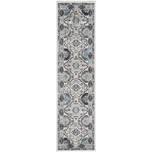 Safavieh Madison Nasiri 2 x 8 Light Gray/Blue Indoor Floral/Botanical Vintage Runner