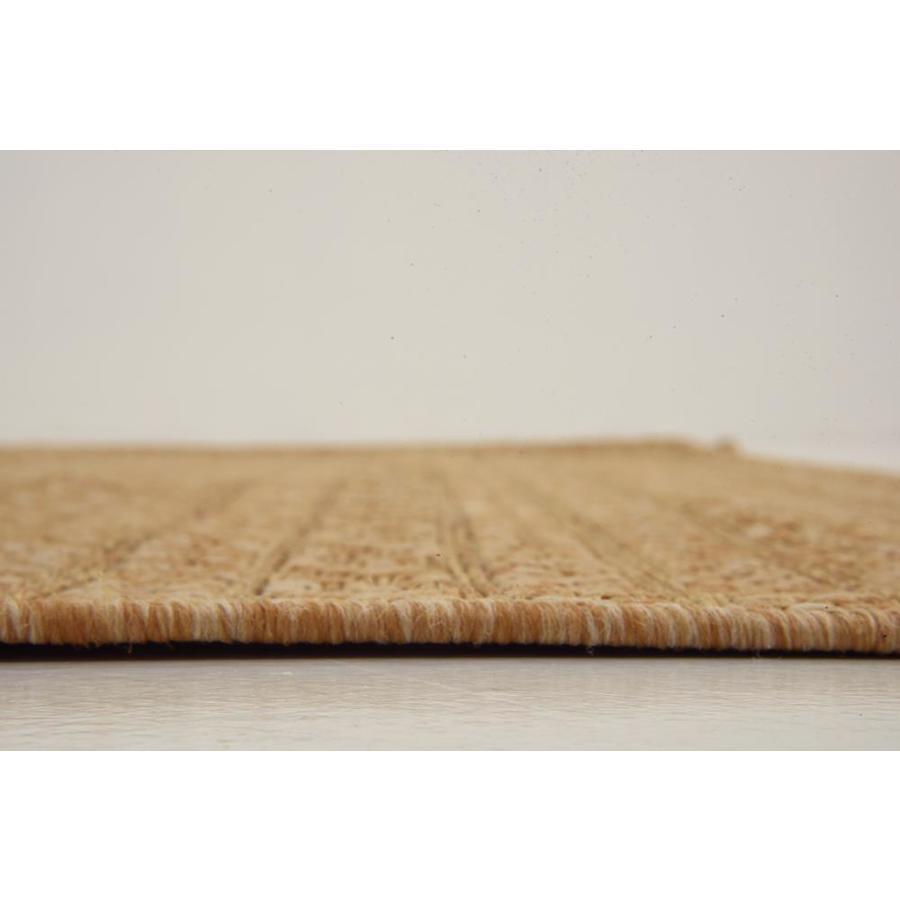 Unique Loom Links Outdoor 5 x 8 Light Brown/Beige Indoor/Outdoor Stripe French Country Area Rug