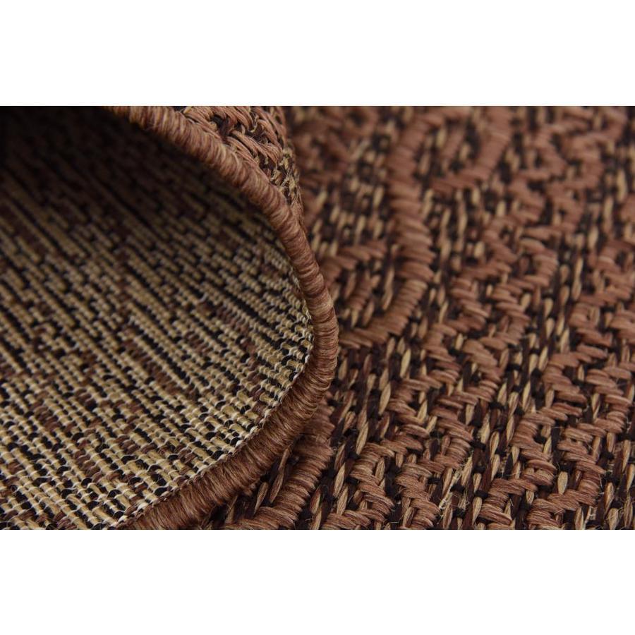 Unique Loom Links Outdoor 7 x 10 Brown/Black Indoor/Outdoor Stripe French Country Area Rug