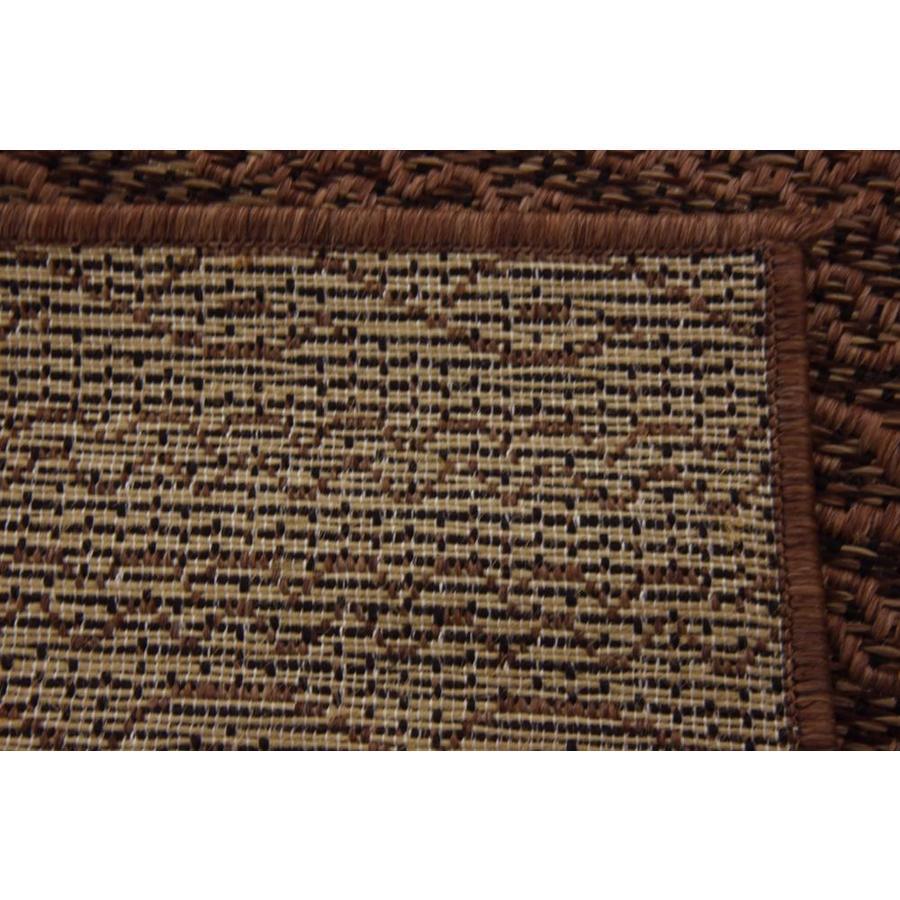Unique Loom Links Outdoor 2 x 6 Brown/Black Indoor/Outdoor Stripe French Country Runner
