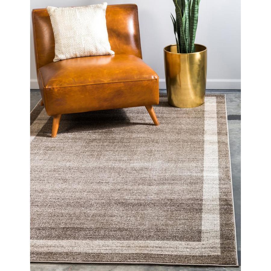 Unique Loom Maria Del Mar 2 x 3 Light Brown/Beige Indoor Border Industrial Area Rug