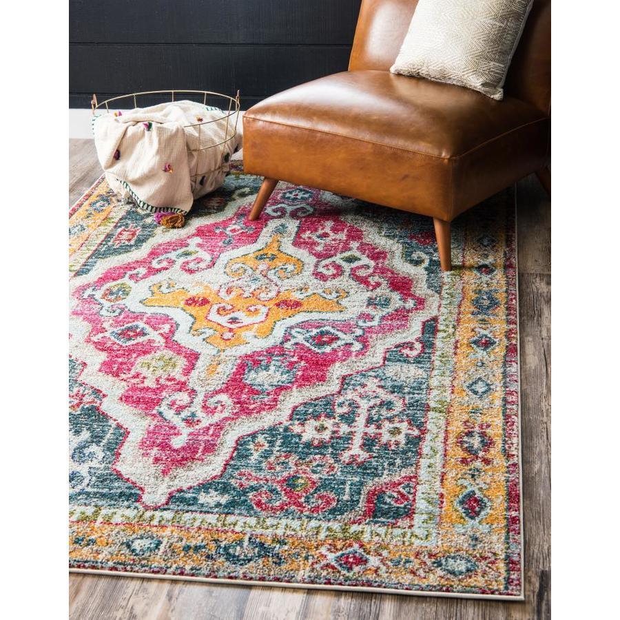 Unique Loom Haring Vita 2 x 3 Multi/Ivory Indoor Medallion Oriental Area Rug