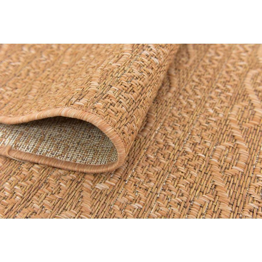 Unique Loom Links Outdoor 8 x 11 Light Brown/Beige Indoor/Outdoor Stripe French Country Area Rug