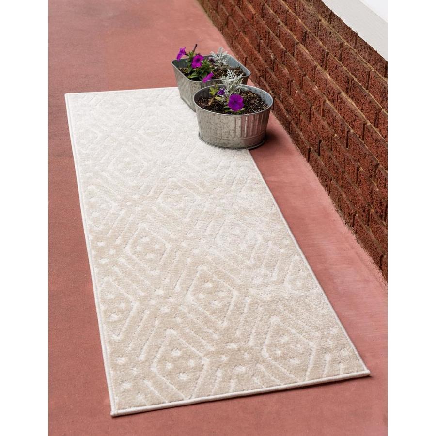 Unique Loom Ella Sabrina Soto Outdoor 2 x 6 Beige Indoor/Outdoor Geometric French Country Runner