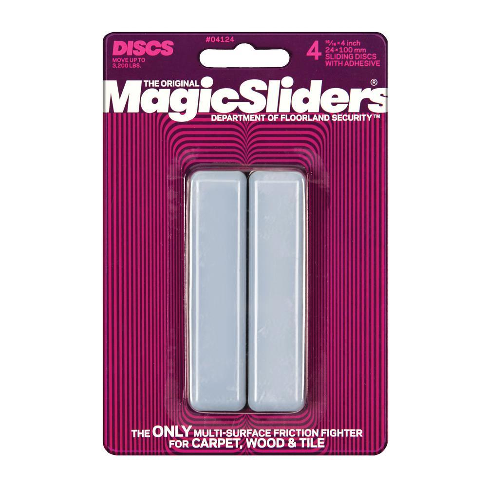 4 in. x 15/16 in. Rectangle Magic Sliders (4-Pack)