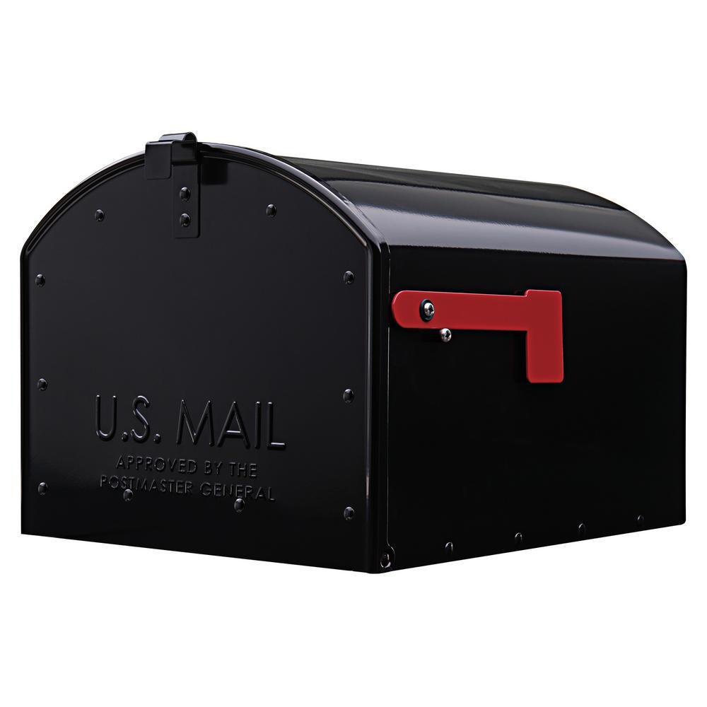 Storehouse Extra Large, Steel, Post Mount Mailbox, Black
