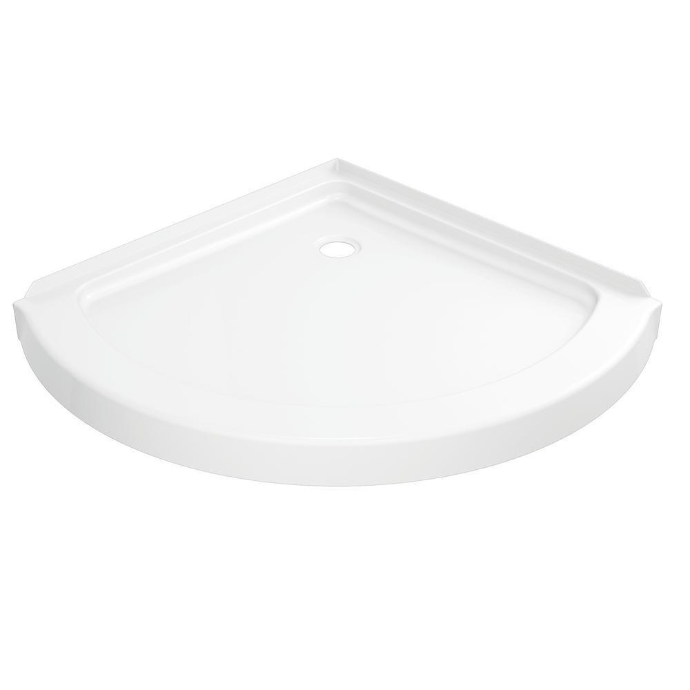 46 in. x 38 in. Single Threshold Corner Shower Base in White