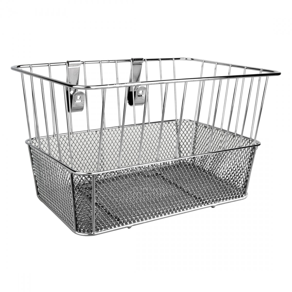 Bike Basket Sunlite Standard Deep Wire/Mesh Silver Steel 14x9x9`