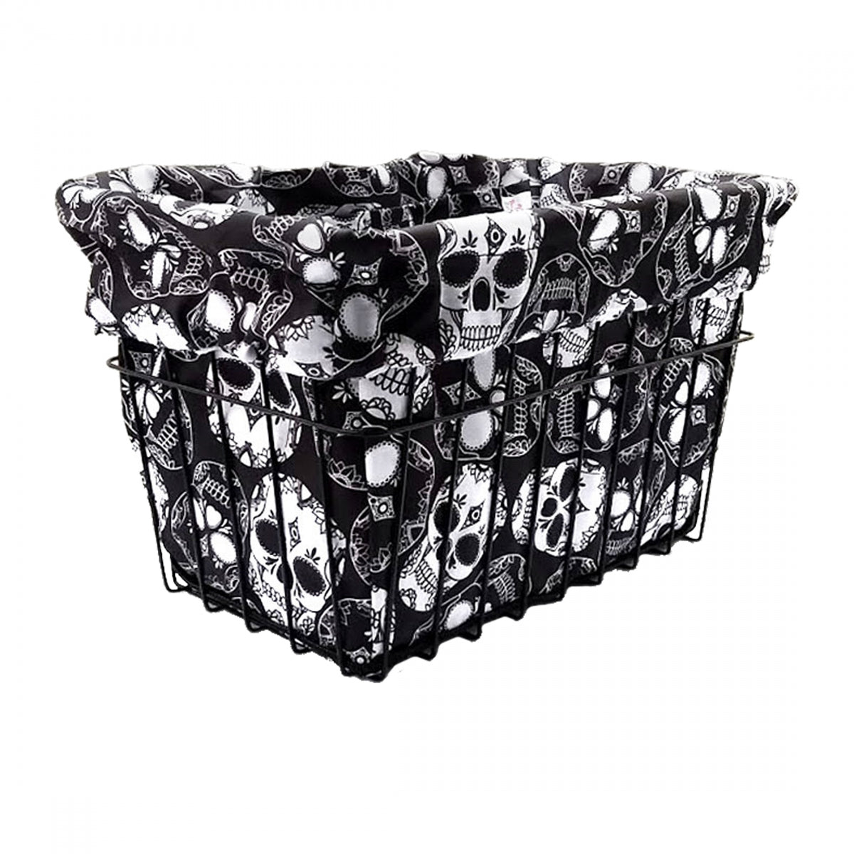 Cruiser Candy Style Up Bicycle Basket Liner Sugar Skulls Standard