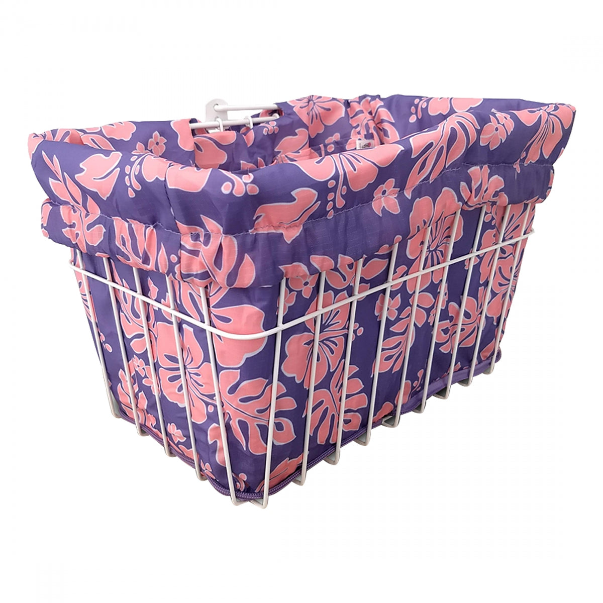 Cruiser Candy Style Up Bicycle Basket Liner Hibiscus Lilac/Pink Standard