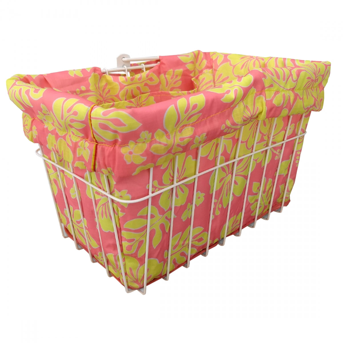 Cruiser Candy Style Up Bicycle Basket Liner Hibiscus Pink/Yellow Standard