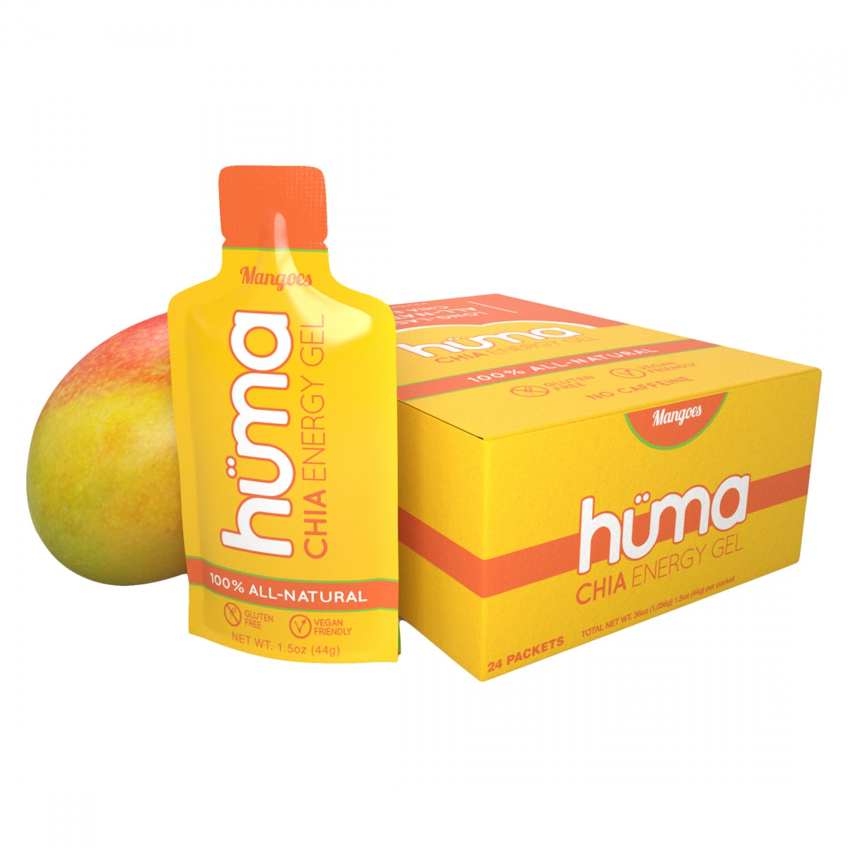 Huma Chia Energy Gel Box of 24 Energy Mango Box of 24