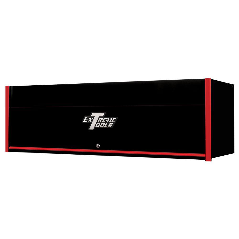 RX Professional 72 in. 0-Drawer Extreme Power Workstation Hutch in Black with Red Handle