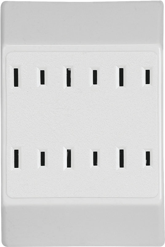 Eaton Wiring Devices C1746V Outlet Tap, 2 -Pole, 15 A, 125 VAC, 6 -Outlet, NEMA: NEMA 1-15, Ivory
