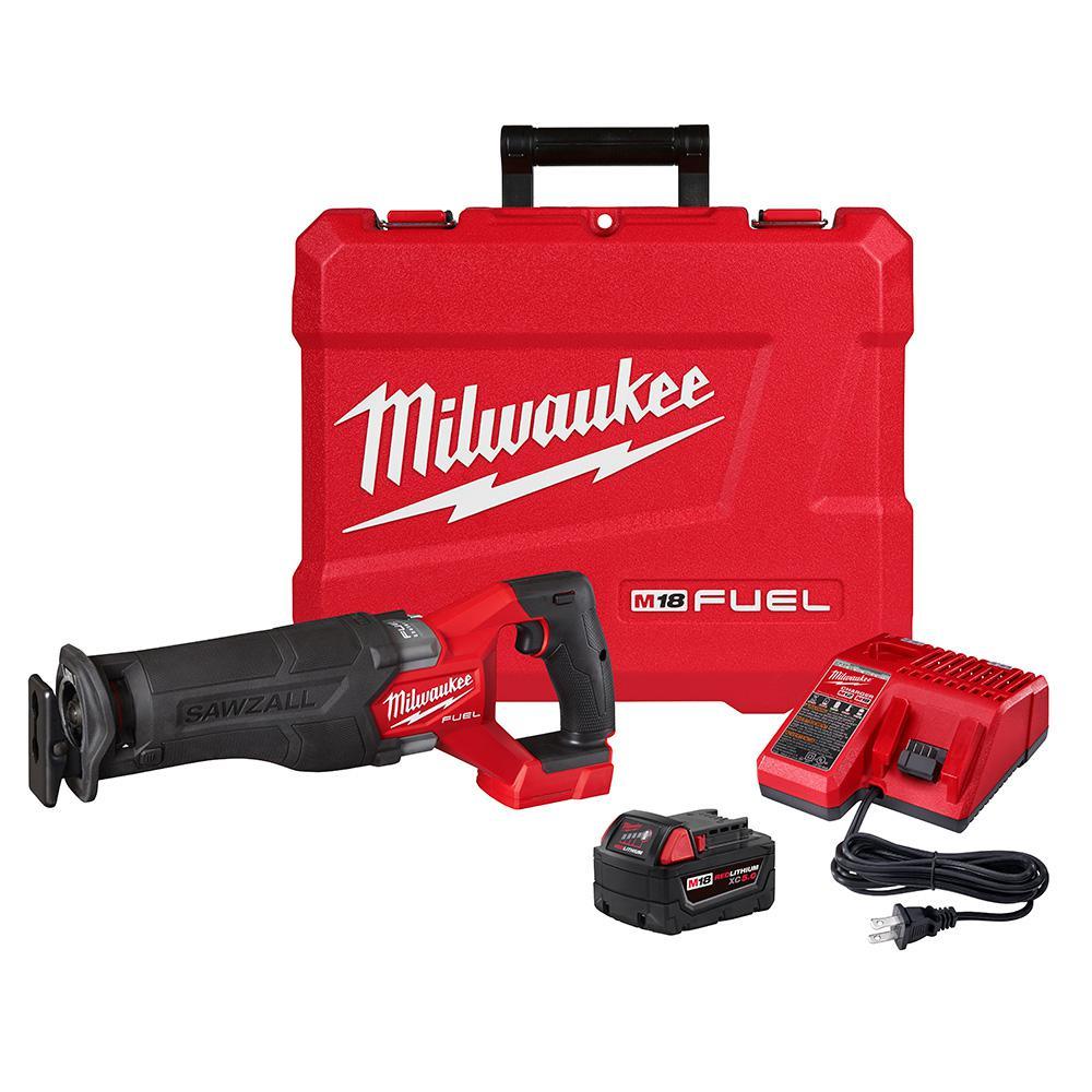 M18 FUEL 18-Volt Lithium-Ion Brushless Cordless SAWZALL Reciprocating Saw Kit W/one 5.0 Ah Batteries, Charger and Case