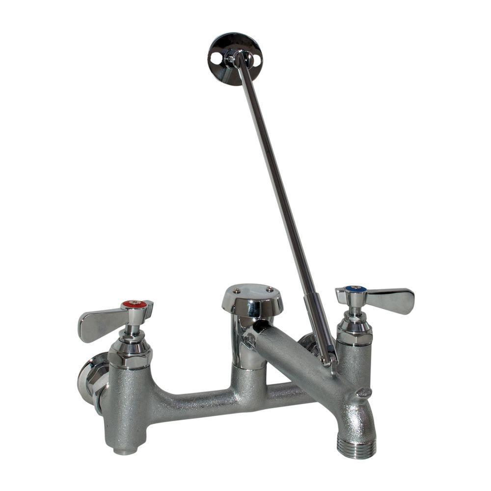 Wall Mount 2-Handle Service Faucet in Chrome