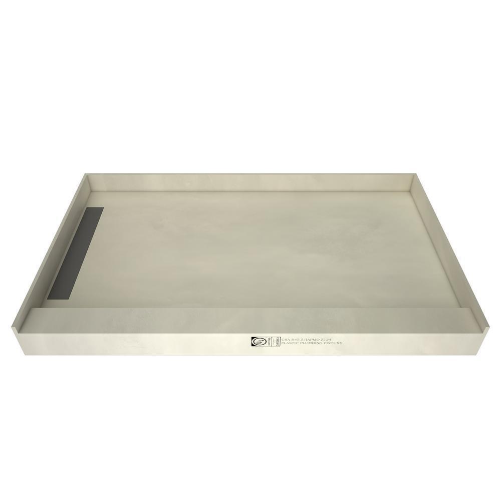 WonderFall Trench 36 in. x 48 in. Single Threshold Shower Base with Left Drain and Tileable Trench Grate
