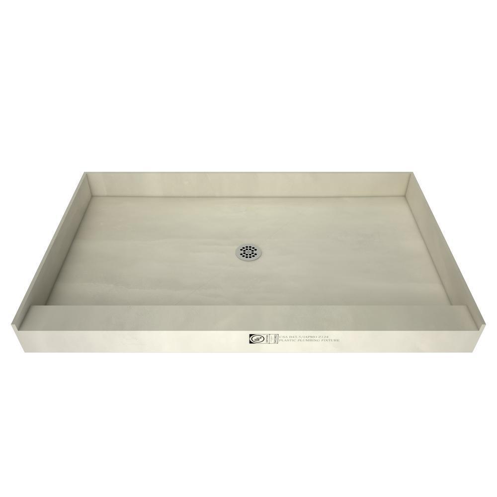 Redi Base 32 in. x 36 in. Single Threshold Shower Base with Center Drain and Polished Chrome Drain Plate