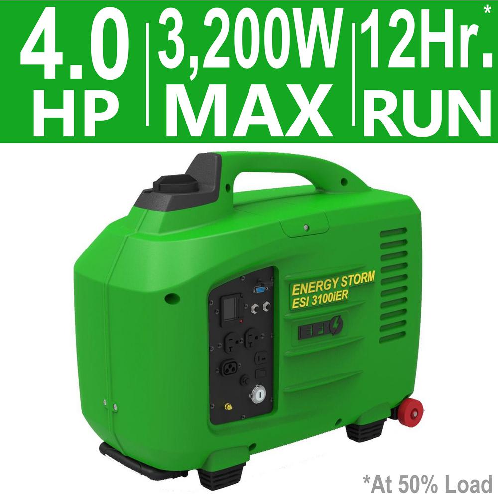 LIFAN Energy Storm 3,200/3,100-Watt 150cc Gasoline Powered Electric/Remote Start Digital Inverter Generator, Electronic Fuel I