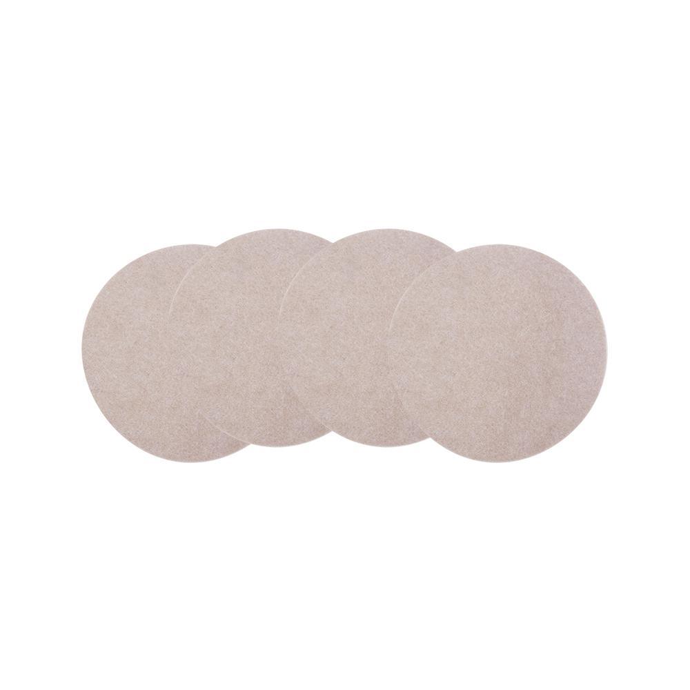 5 in. Beige Reusable Felt Round Furniture Sliders for Hard Floors (4-Pack)