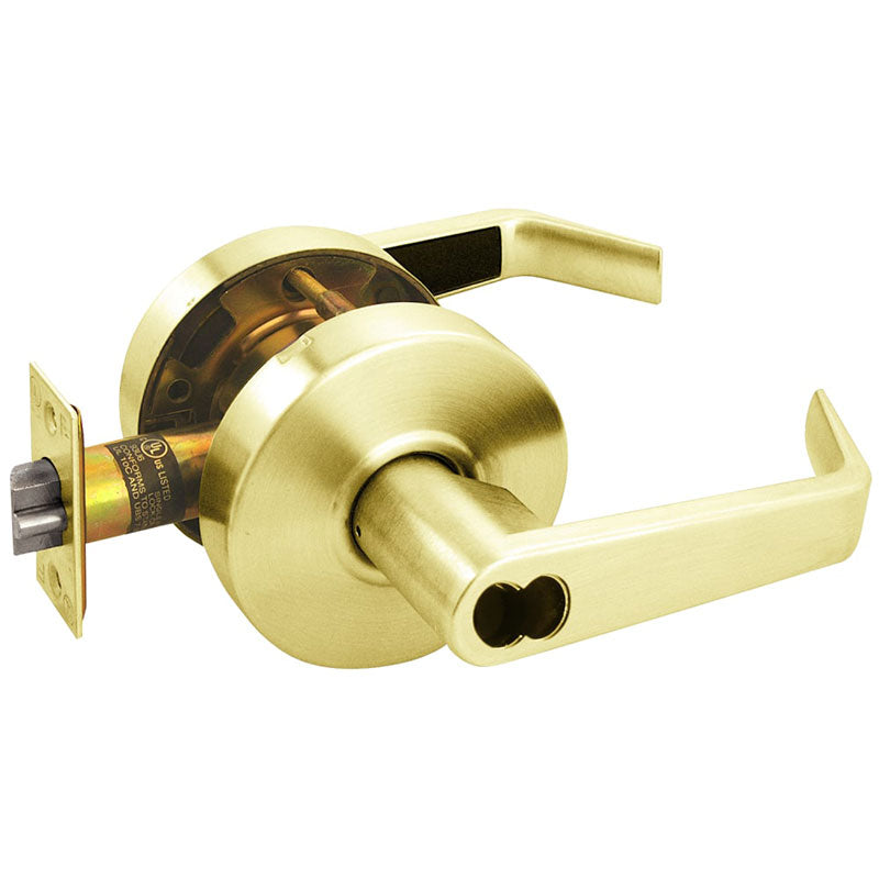 Arrow RL12-SR-3-IC Storeroom Lever Lock, Sierra Lever, SFIC Prep, Less Core, Non-Handed, Bright Brass