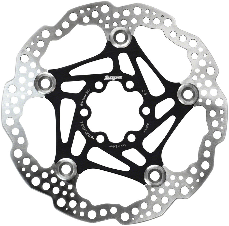 Hope Floating Disc Brake Rotor 160mm Black 2 Piece Includes Mounting Bolts