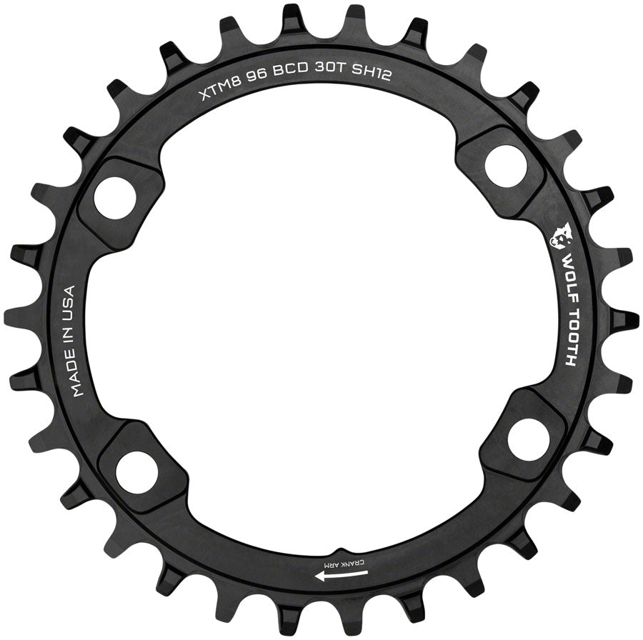 Wolf Tooth Chainring 32t 96 BCD Asymmetric 4-Bolt 12-Speed Alloy M8000/M7000