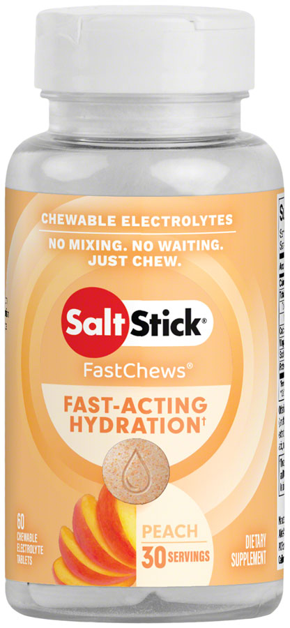 Saltstick Fastchews Chewable Electrolyte Tablets: Bottle of 60, Perfectly Peach