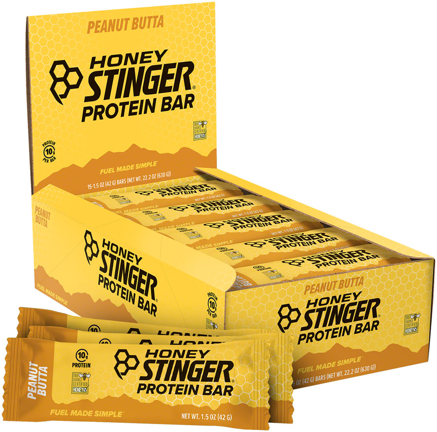 Honey Stinger 10g Protein Bar Peanut Butta Box of 15 Meal Replacement Bar