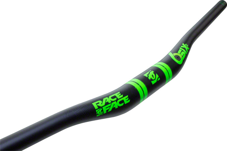 RaceFace SIXC Riser Handlebar 35mm x 820mm 20mm Rise Green Carbon Fiber MTB