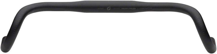 Salsa Cowchipper Drop Handlebar 31.8mm 24° flare/12° drop 44cm Black Aluminum
