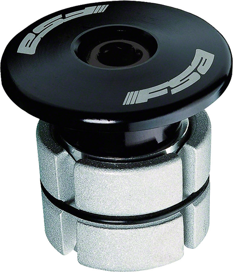 FSA Compressor 1-1/8" Black Expander Plug and Top Cap for Carbon Steerer Tubes